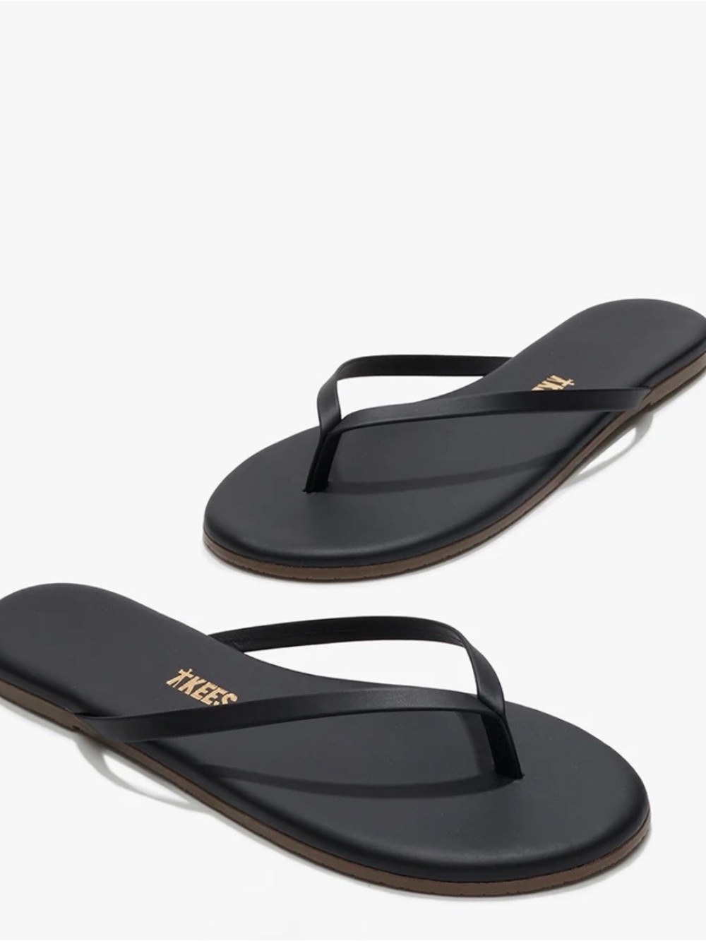 TKEES Black Slim Strap Leather Sandals- New with tags - Picture 3 of 9